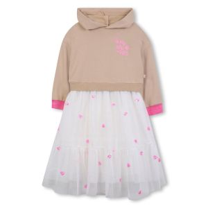 Robe bi-matière, haut en molle Marron