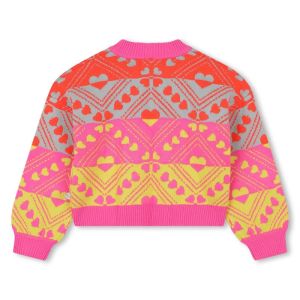 Pull tricot en jacquard avec m Rose
