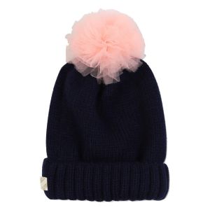 Bonnet tricot à badges étoiles Bleu