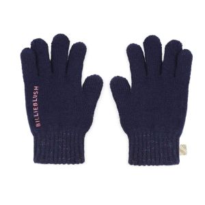 Gants. Tricot avec fil aspect Bleu