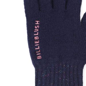 Gants. Tricot avec fil aspect  Bleu