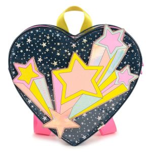 Petit sac à dos coeur, textile Bleu