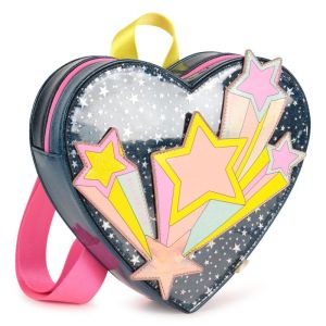 Petit sac à dos coeur, textile Bleu