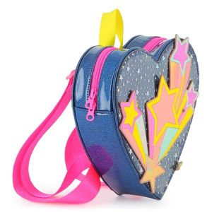 Petit sac à dos coeur, textile Bleu
