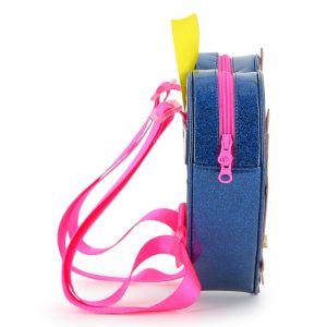 Petit sac à dos coeur, textile Bleu