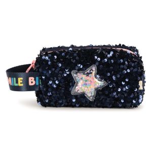 Trousse, sequins et sergé. Bad Bleu