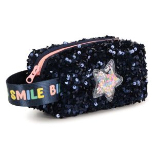 Trousse, sequins et sergé. Bad Bleu