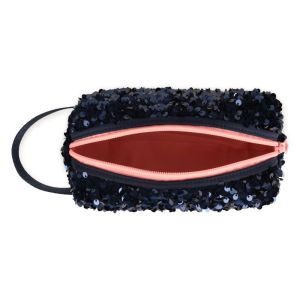 Trousse, sequins et sergé. Bad Bleu