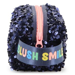Trousse, sequins et sergé. Bad Bleu