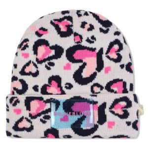Bonnet tricot jacquard Léopard Rose